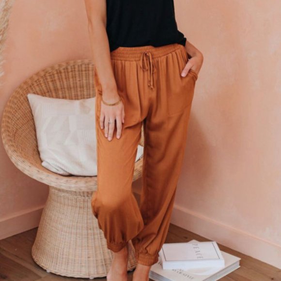 Burnt Orange Comfy Joggers - Final Sale